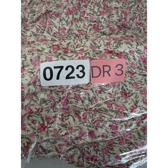 Romantic floral long sleeve fresh color open back blouse button top women XS - Picture 10 of 10